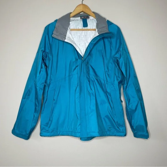 REI Teal Waterproof Hooded Rain Jacket - Picture 2 of 7